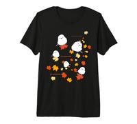 Pájaro Shimaenaga | Arce | Hojas de otoño | Arce | Japón | Pájaro Blanco en Hokkaido | Otoño Camiseta Premium