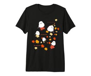 Pájaro Shimaenaga | Arce | Hojas de otoño | Arce | Japón | Pájaro Blanco en Hokkaido | Otoño Camiseta Premium