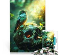 Pájaro sobre un cráneo rompecabezas de 1000 piezas para adolescentes juguetes educativos para toda la familia interacción entre padres e hijos 38 x 26 cm