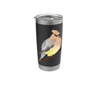 Pájaro Waxwing de cedro Vaso térmico de acero inoxidable de doble pared