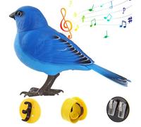 Pájaros 5.3x3.5 pulgadas Pájaros cantores activados por sonido y movimiento con mouse y cabeza móviles Juguete de pájaro de simulación con batería para juguetes para niños Decoración de jardín S