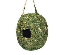 Pájaros de hierba verde para jardín - pajarera tejida a mano - Hummingbird Nest Moss Grass Birds Birds para aves silvestres Adawd
