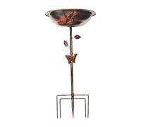Pájaros de Hierro con Diseño Vintage Cuenco para Baño de Aves Resistente a La Intemperie Decoración para Jardín Y Patio Adecuado para Ex, Pájaro de Bronce Rojo