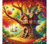 Pájaros de la casa del árbol Puzzle 80 Piezas Rompecabezas para Adultos 80 Piezas Juego de desafiante Rompecabezas Familiar Regalo Adulto