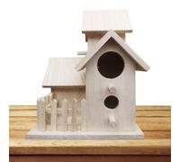 Pájaros de madera - Casetas para pájaros de madera sin terminar | Madera | Caseta para pájaros - Woods Cage Birds Nido | Nido de pájaro estilo granja, cabaña para niños, pintura DIY