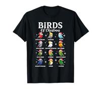 Pájaros de Navidad Lindo Kawaii Navidad 2025 Camiseta