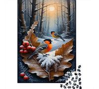Pájaros del Bosque de Invierno 1000 Piezas Cartón Grueso Rompecabezas Conjunto Coleccionistas Imposible Difícil Desafío Juego Educativo 52x38cm/1000pcs