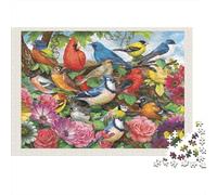 Pájaros en la Escena del jardín 1000 Pieza Stock De Cartas Premium Rompecabezas Conjunto Presente Divertido Regalo Decoración De Paredes Idea 38x26cm/1000pcs