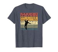 Pájaros en una línea y Hombre en Alambre Retro Vintage Bird Camiseta, Hombre, Azul Jaspeado, 6XL