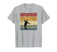 Pájaros en una línea y Hombre en Alambre Retro Vintage Bird Camiseta, Hombre, Gris Jaspeado, 6XL