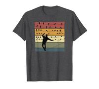 Pájaros en una línea y Hombre en Alambre Retro Vintage Bird Camiseta, Hombre, Jaspeado Oscuro, 6XL