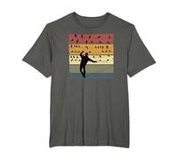 Pájaros en una línea y Hombre en Alambre Retro Vintage Bird Camiseta, Hombre Tallas Grandes, Asfalto, 6X Alto