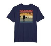 Pájaros en una línea y Hombre en Alambre Retro Vintage Bird Camiseta, Hombre Tallas Grandes, Azul Marino, 6X Alto