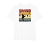 Pájaros en una línea y Hombre en Alambre Retro Vintage Bird Camiseta, Hombre Tallas Grandes, Blanco, 6X Alto