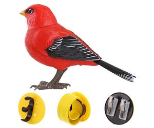 Pájaros Falsos Pájaros cantores activados por Sonido y Movimiento con ratón móvil y Juguete de pájaro de simulación Que Funciona con Pilas en Carteles y Placas Decorativas(F)