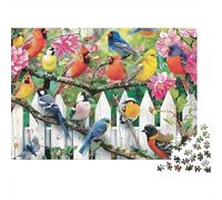 Pájaros jardín Primavera 1000 Piezas Cartón Grueso Art pájaros Coloridos Rompecabezas para Amantes Resistente A Arañazos Momento De Calma Entrenamiento Cerebral Ecológico 70x50cm/1000pcs