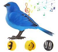 Pájaros Pájaros cantores activados por sonido y movimiento de 5, 3x3, 5 pulgadas con ratón y cabeza móviles Juguete de pájaro de simulación con pilas para juguetes para niños Decoración de jardín