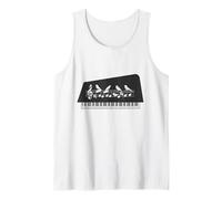 Pájaros sentados en partituras de piano líneas de piano notas de piano Camiseta sin Mangas