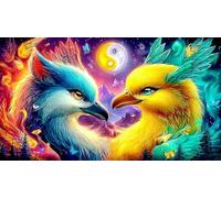 Pájaros Yin-Yang - Arte Fantástico Rompecabezas de 1000 Piezas para Adultos - Cartón Reciclado - Decoración 38x52cm/1000pcs