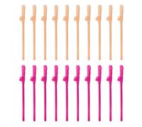 Pajas,20 Piezas pajita en forma de pene, Pajitas reutilizables para fiestas Para Bebidas Frías,Zumos, Café, Cócteles y Bubble Tea (Rosa y color carne)