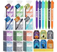 Pajean 96 Pcs Halloween Stationery Set 24 Halloween Notebooks with 24 Pens 24 Cards 24 Gifts Bags for Home Exchange Gifts School Classroom Office Party Favors Supplies