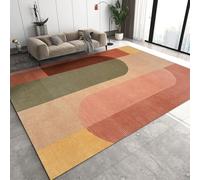 PAJEON Alfombra de Salón Impresa Geométrica Colorida Retro Rosa Naranja, 160 x 230 cm Fácil de Mantener Interior Moqueta, Ecológica Paillasson Interior - para Habitación Infantil