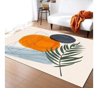 PAJEON - Alfombra Decorativa de Arte Geométrico Abstracto Boho de Mediados de Siglo, 140 x 200 cm Alfombra de Dormitorio de Pelo Corto, Felpudo Interior - para Dormitorio de Salón