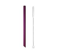 Pajita De Acero Inoxidable 5pcs 12x215mm Metal Straw 8.5'' Reusable Drinking Straws For Bubble Tea Boba Smoothies Milkshakes(Purple sharp)