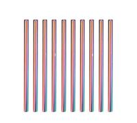 Pajita De Acero Inoxidable Herramientas de barra acero inoxidable for pajitas, reutilizables metal, for beber té burbujas, tubos for bebidas(Rainbow 10pcs)