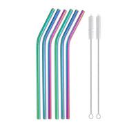 Pajita de acero inoxidable, pajitas de metal reutilizables de acero inoxidable con cepillo, pajitas de metal respetuosas con el medio ambiente, taza para Stanley