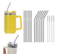 Pajita de acero inoxidable, pajitas de metal reutilizables de acero inoxidable con cepillo, taza respetuosa con el medio ambiente para pajitas Stanley