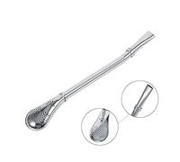 Pajita para beber de Yerba Mate - Acero inoxidable confiable Yerba Mate Tea Gourd Bombilla Pajita para beber Cuchara filtrada Plata