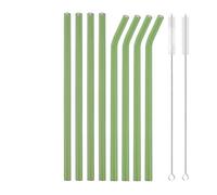 Pajitas Cristal Pajita de vidrio de colores, pajita for beber, pajita de vidrio reutilizable for cócteles, batidos, accesorios de barra(8Pcs Green)