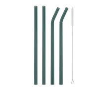 Pajitas Cristal Pajita de vidrio de colores, pajita for beber, pajita de vidrio reutilizable for cócteles, batidos, accesorios de barra(4Pcs Lake Green)