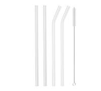 Pajitas Cristal Pajita de vidrio de colores, pajita for beber, pajita de vidrio reutilizable for cócteles, batidos, accesorios de barra Para CóCtel(4Pcs Transparent)