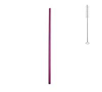 Pajitas de acero inoxidable 100 pajitas de metal reutilizables acero inoxidable 304, coloridas, for bebidas bar y fiestas(Purple Straight)