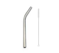 pajitas de acero inoxidable 2pcs Reusable Drinking Straw Stainless Steel Straw 12mm Wide Metal Straws Set Milkshake Bubble Tea Straw(Silver Bent)