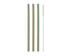 Pajitas De Acero Inoxidable 3Pcs Reusable Heart Shaped Drinking Straw With Brush Stainless Steel Straws For Juice Milk Tea Coffee Bar Party(3Pcs Rainbow)