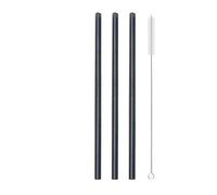 Pajitas De Acero Inoxidable 3Pcs Reusable Heart Shaped Drinking Straw With Brush Stainless Steel Straws For Juice Milk Tea Coffee Bar Party para zumos y bebidas(3Pcs Black)