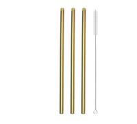 Pajitas De Acero Inoxidable 3Pcs Reusable Heart Shaped Drinking Straw With Brush Stainless Steel Straws For Juice Milk Tea Coffee Bar Party(3Pcs Gold)