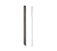 Pajitas De Acero Inoxidable 5pcs 12x215mm Metal Straw 8.5'' Reusable Drinking Straws For Bubble Tea Boba Smoothies Milkshakes(Black sharp)