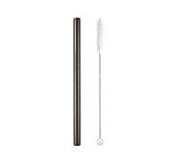 Pajitas De Acero Inoxidable 5pcs 12x215mm Metal Straw 8.5'' Reusable Drinking Straws For Bubble Tea Boba Smoothies Milkshakes(Black straight)