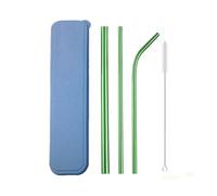 pajitas de acero inoxidable Colorful 304 Stainless Steel Straws Set Box Reusable Milkshake Drinking Straw Metal Straw With Cleaner Brush(Green)