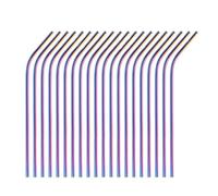 Pajitas de acero inoxidable Herramientas de barra acero inoxidable for pajitas, reutilizables metal, for beber té burbujas, tubos for bebidas(Rainbow20bent)