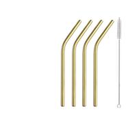 Pajitas De Acero Inoxidable Mini pajitas de acero inoxidable arcoíris cortas 160 mm, curva recta, reutilizables, for beber, tamaño pequeño, 4, 1 pajita para Batidos(Color9)