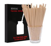 Pajitas de papel, 100 unidades con embalaje reciclado, biodegradables, a granel, decoraciones para el día a día, boda, celebración, bricolaje (marrón)