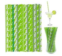Pajitas de Papel, 300 Piezas de Pajitas de Papel de Colores, Pajas de Beber Reciclables para Beber, Bebidas Frías y Calientes para Fiestas, Bodas y Todas las Ocasiones (verdes)