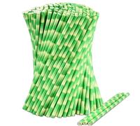 Pajitas de papel de bambú verde de 19,7 x 0,6 cm, 1000 unidades, para cócteles, refrescos, zumos, bebidas, bares y restaurantes