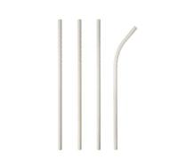 Pajitas de papel, flexibles, 6 mm de diámetro, 200 mm de largo, color blanco