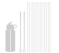 Pajitas de plástico de repuesto reutilizables compatibles con botellas de agua Hydro Flask de 18 a 64 onzas y otras marcas con 2 cepillos para popote, pajitas transparentes no tóxicas